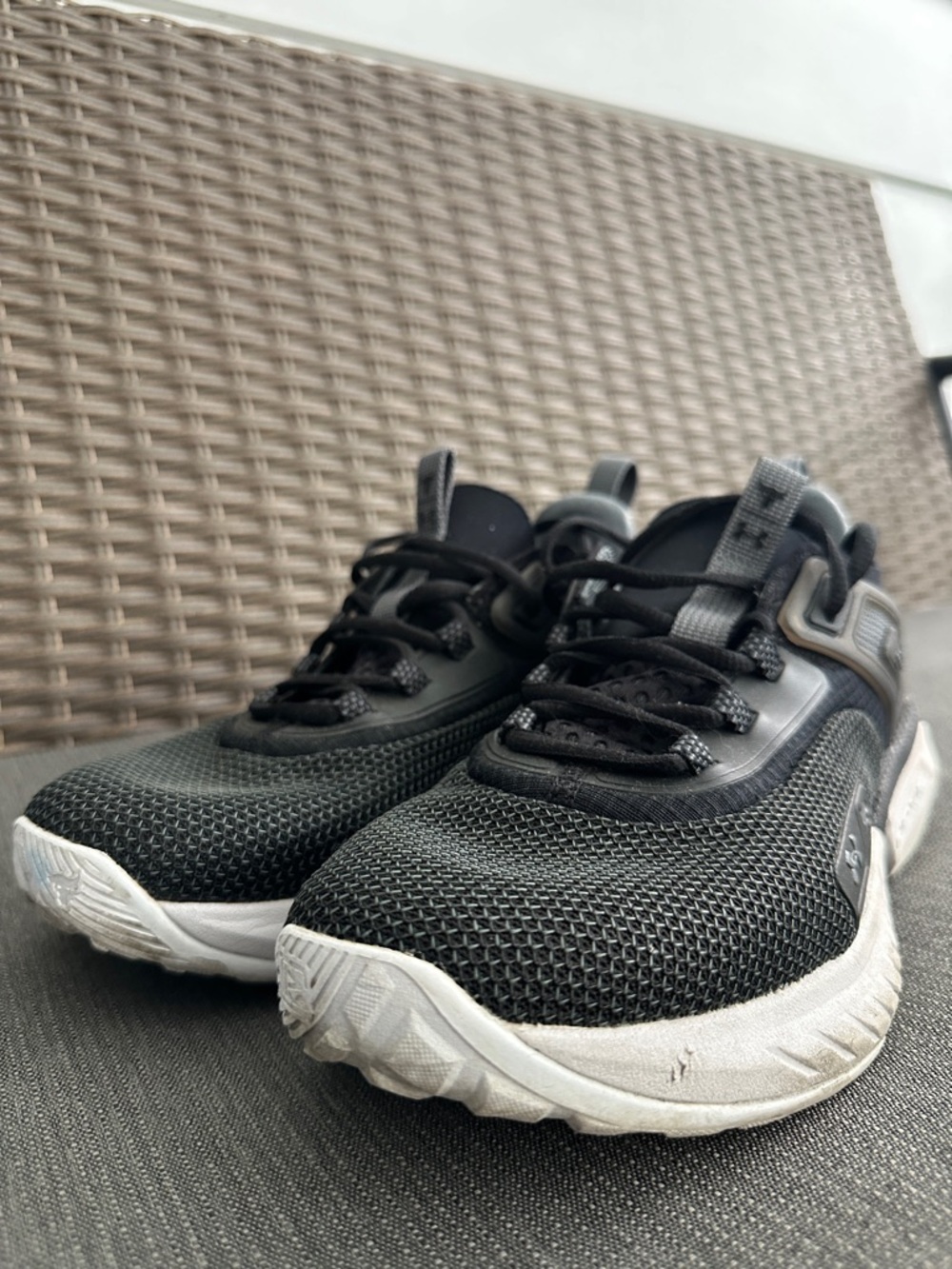 Under Armour Black and White Womens Athletic Sneakers